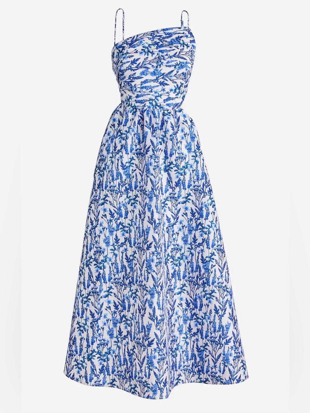 J. Crew Collection taffeta side-cutout midi dress in meadow print
